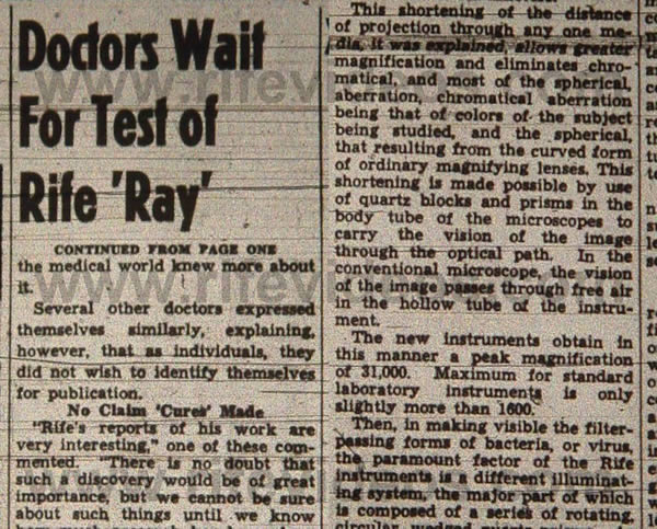 Rife Ray Newspaper Article